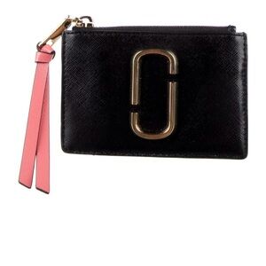 Marc Jacobs Black and Pink Leather Card Holder